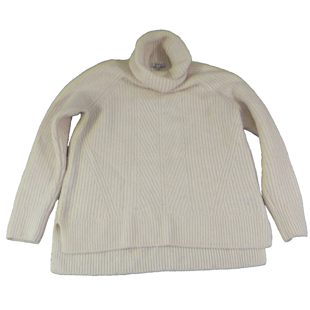 Madewell Wool Blend Old Money Knit Coastal Grandma Turtleneck Sweater Woman's Sm